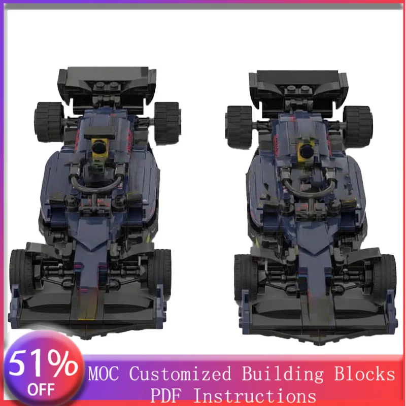 302 PCS Racing Car Red B19 - Miami MOC Customize Modular Building Block Design Model Technology Popular DIY Toy Christmas Gift