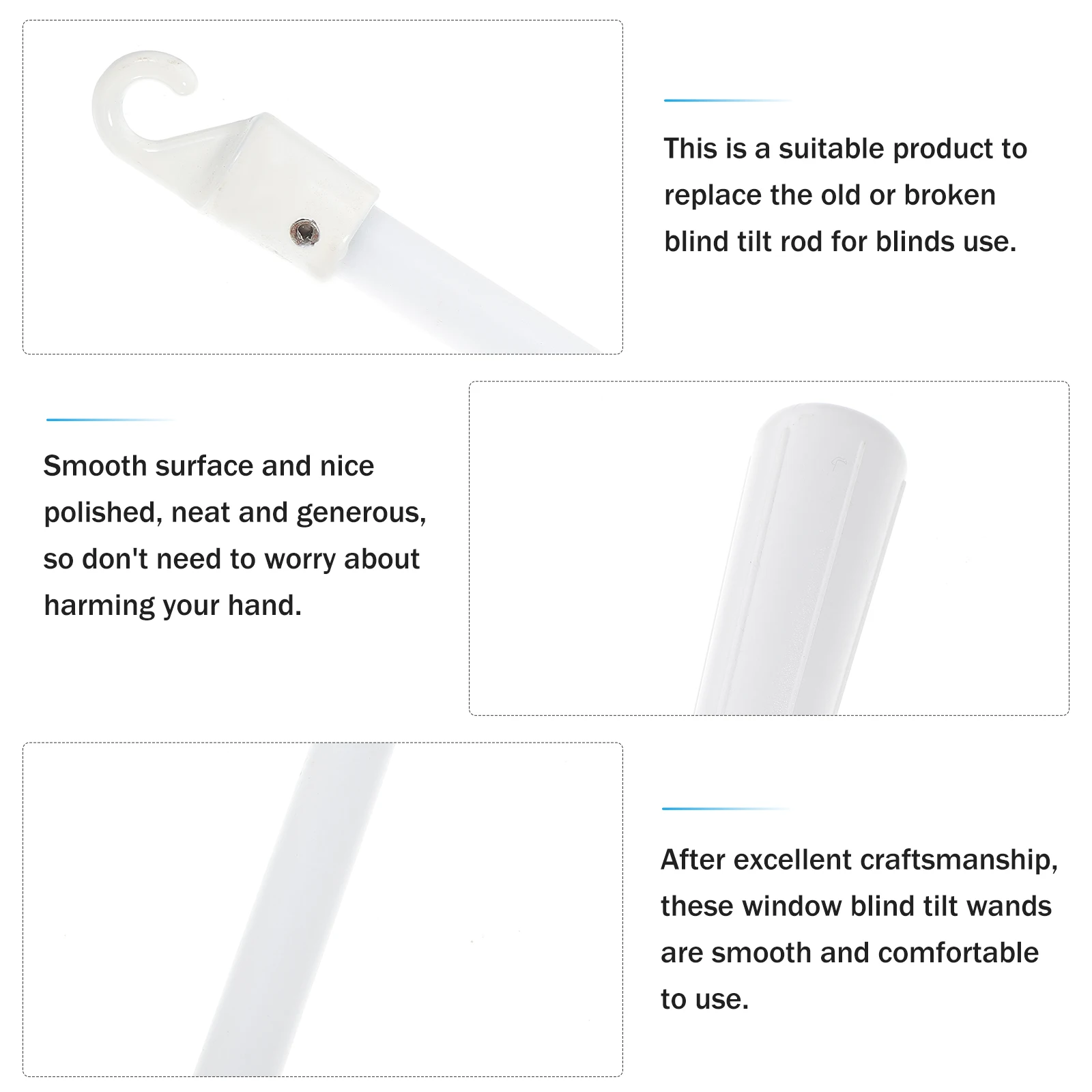 

Wand Vertical Replacement Rod Sturdy Long-Lasting Hook Design Easy Installation Wall Mountable Strong Load-Bearing Fiberglass
