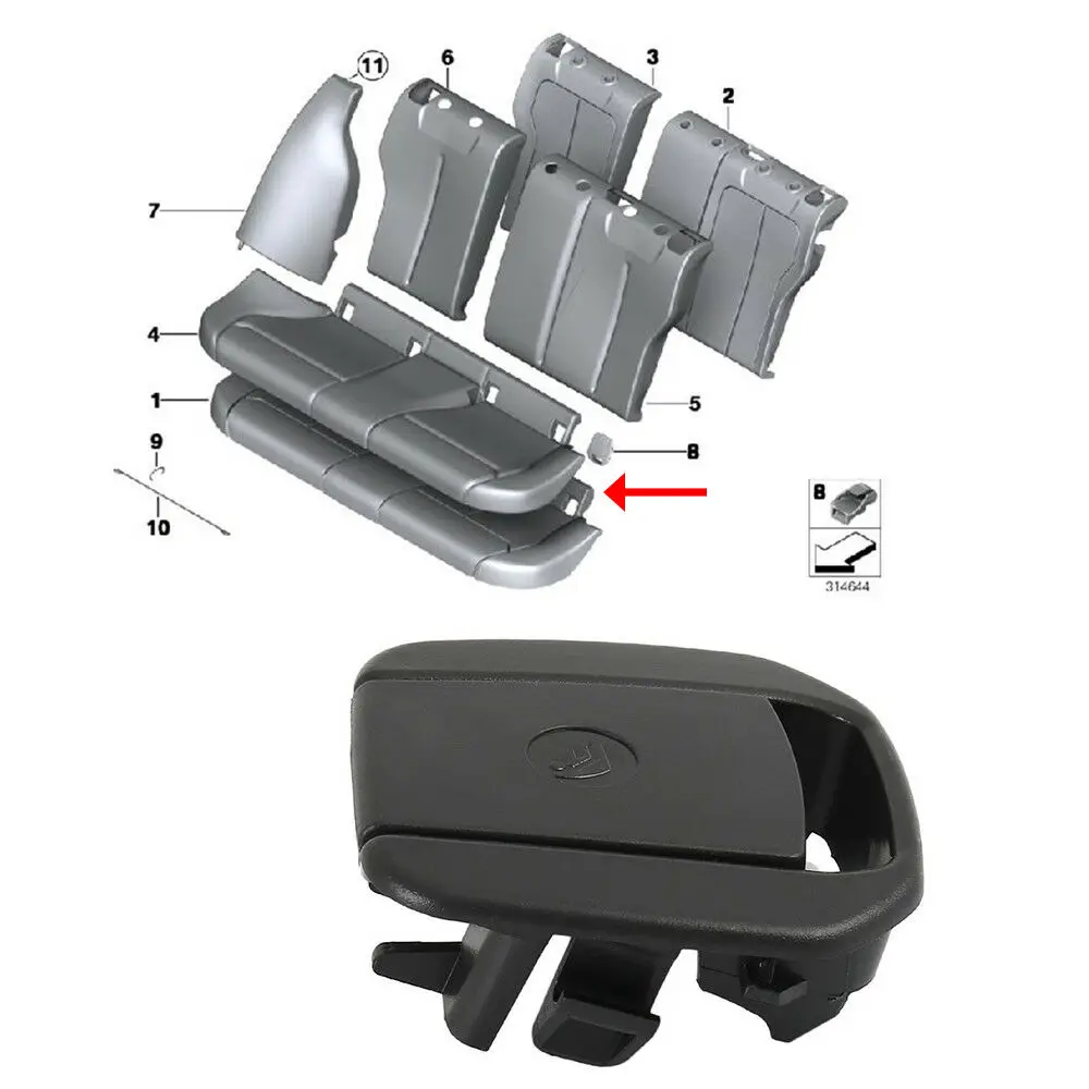 Car Rear Child Seat Anchor Cover Flap Safety Restraint Black Interior Accessories For BMW 52207319686 52207319687 17949110