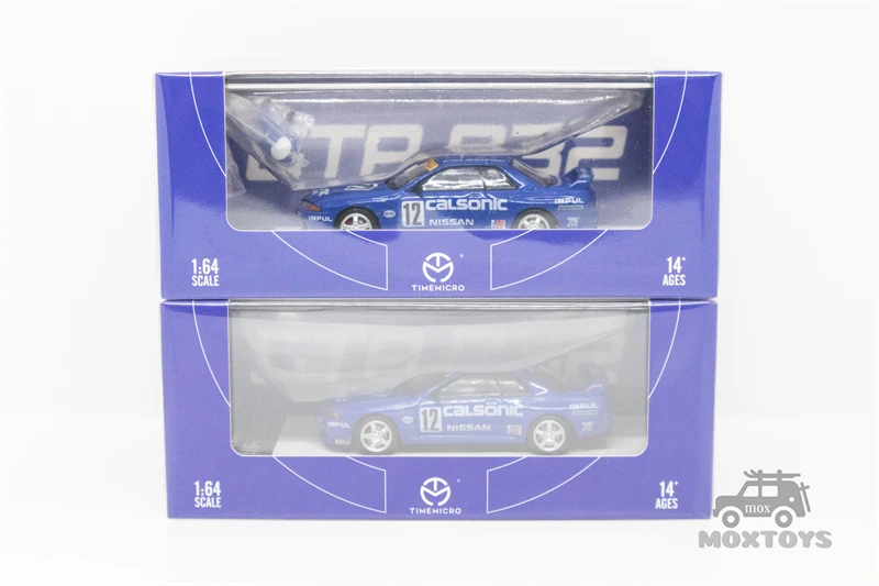 時間マイクロ1:64 nissan gtr r32 calsonic青ダイキャストモデルカー