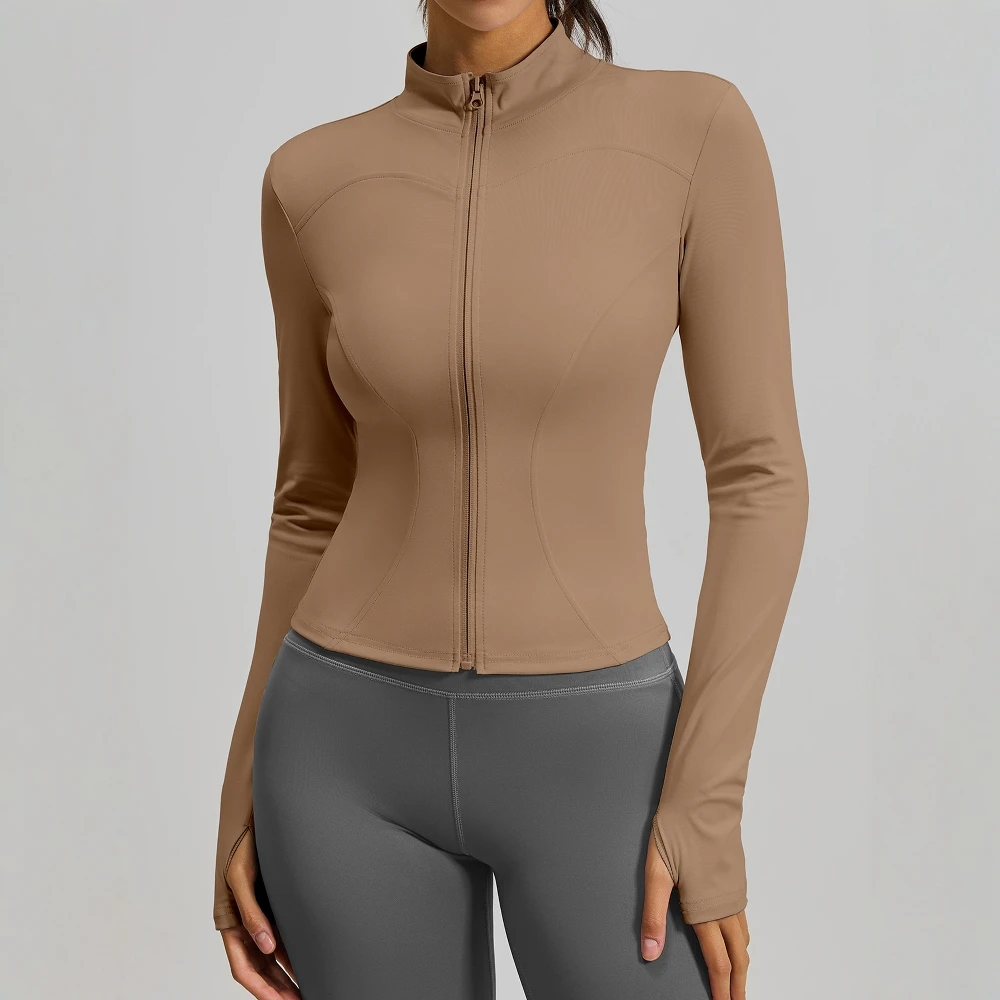 

Женская легкая повседневная куртка с длинным рукавом и высоким воротом, скромная модная осенне-зимняя модная однотонная уличная одежда