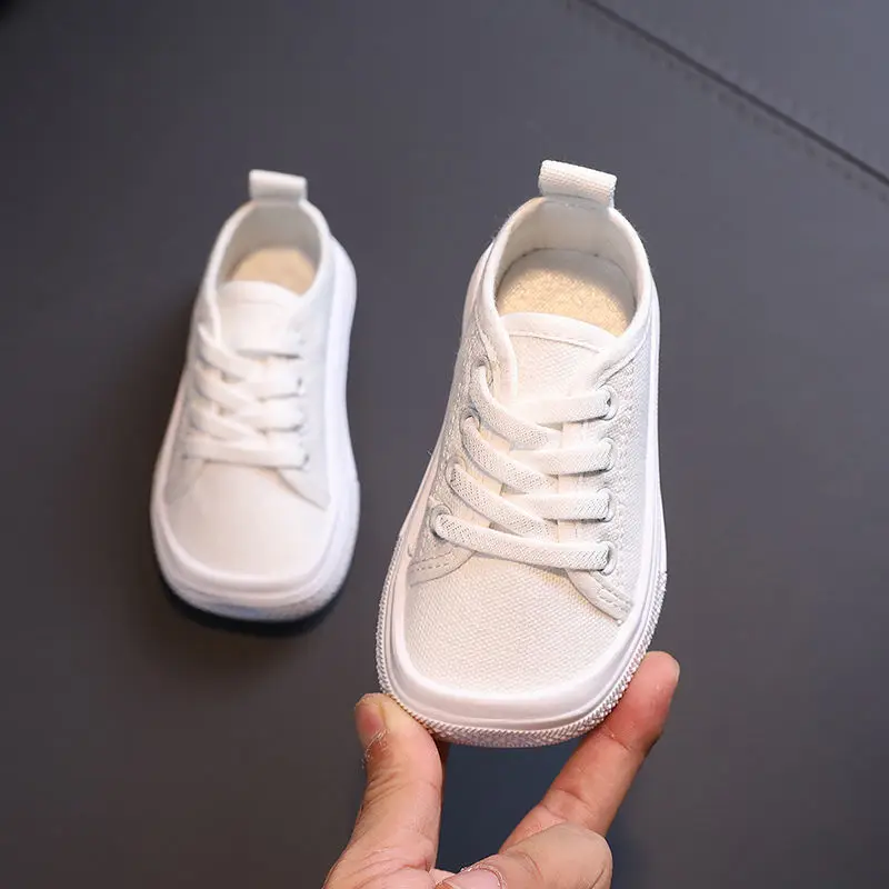 Kids Non-slip Comfort Sneakers Shoe Toddlers Tennis shoesChildren Sport Canvas Shoes Lace-up Girls Flat Boys Casual Shoes