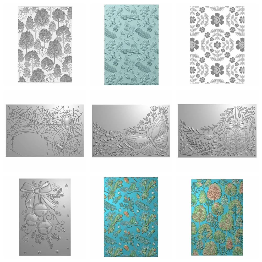 Halloween Weihnachten 3D Prägung Ordner Spinnennetz Schmetterling Hintergrund Muster Vorlagen für DIY Scrapbooking Kartenherstellung