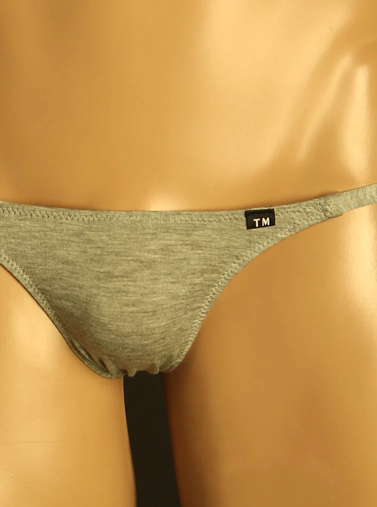Men\'s Thong Cotton Fabric Solid Color Sexy Mid-Low Waist Thin Strap Breathable Men\'s Thong T-Pants jockstrap