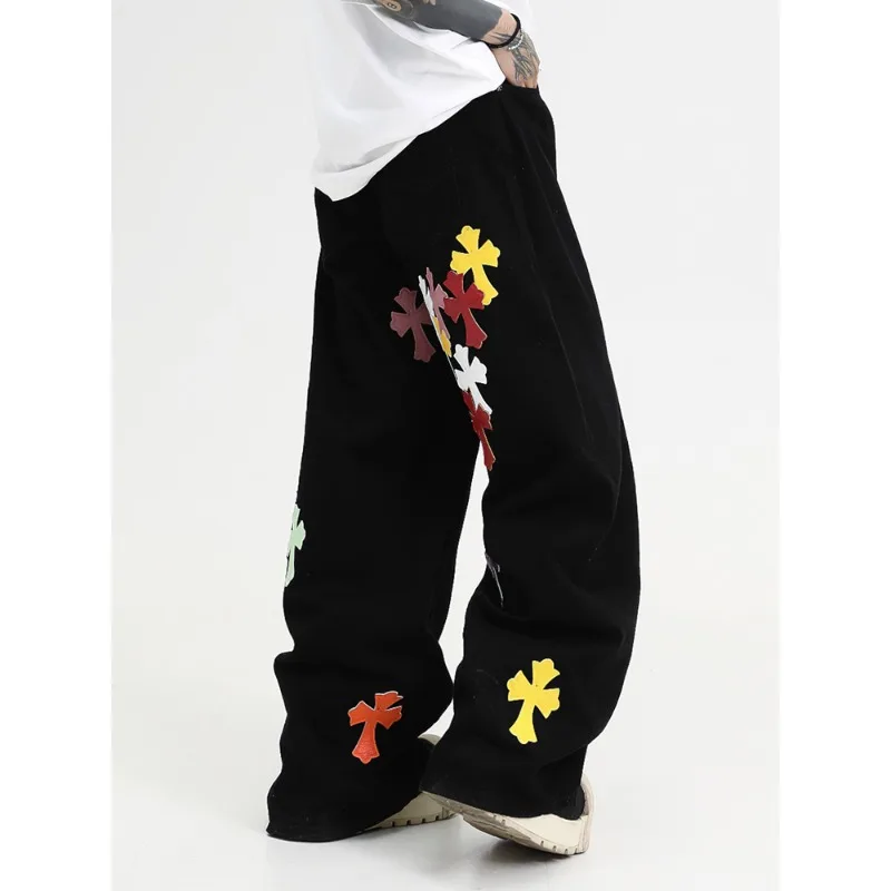 جديد شارع العليا الهيب هوب الصليب 3D مطبوعة سيقان طويلة الخريف فضفاضة التجفيف السريع السراويل المستقيمة العصرية