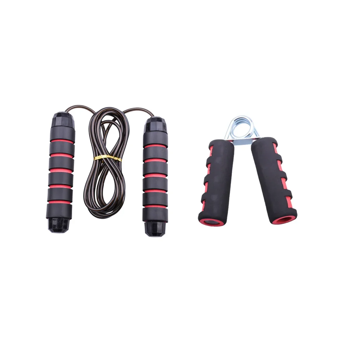 Red Multifunctional AB Roller Fitness Training Suit Exercise Equipment Steel Wire Jump Rope Fat Burning Weight Loss Combo Set