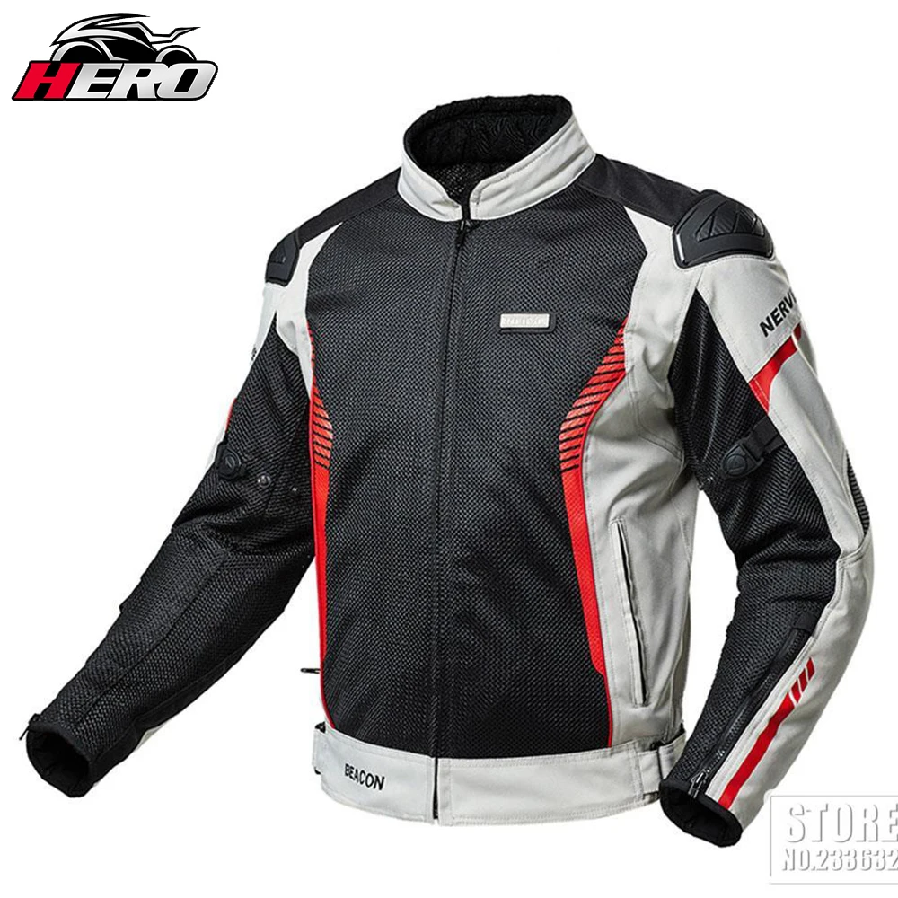 NERVE Summer Mesh Breathable Motorcycle Jacket Wear-resistant Motocross Cycling Protection Jacket Anti-drop Men Jackets