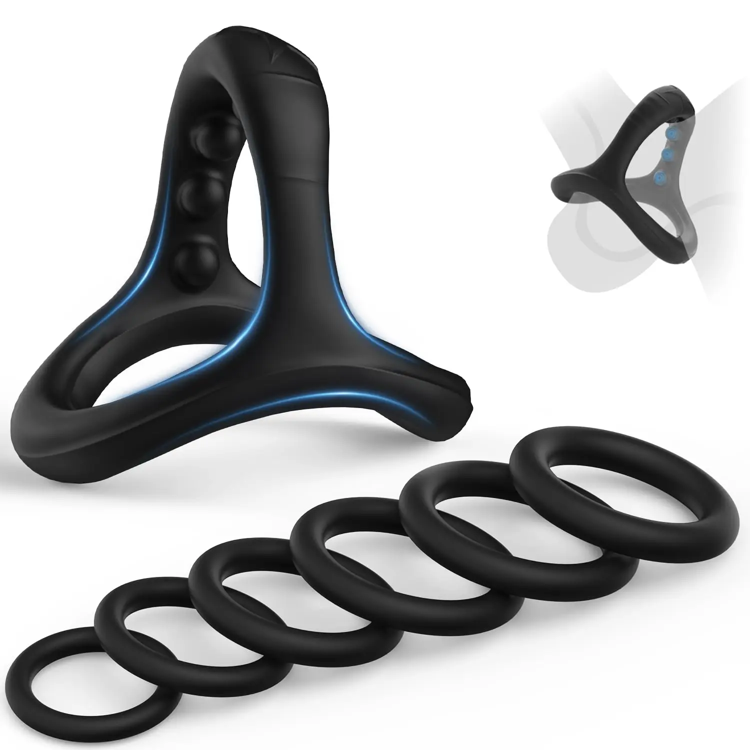 

Silicone Cock Ring Sex Toys for Men Penis Rings Set with 7 Different Sizes for Erection Enhancing, Long Lasting Stronger Strechy