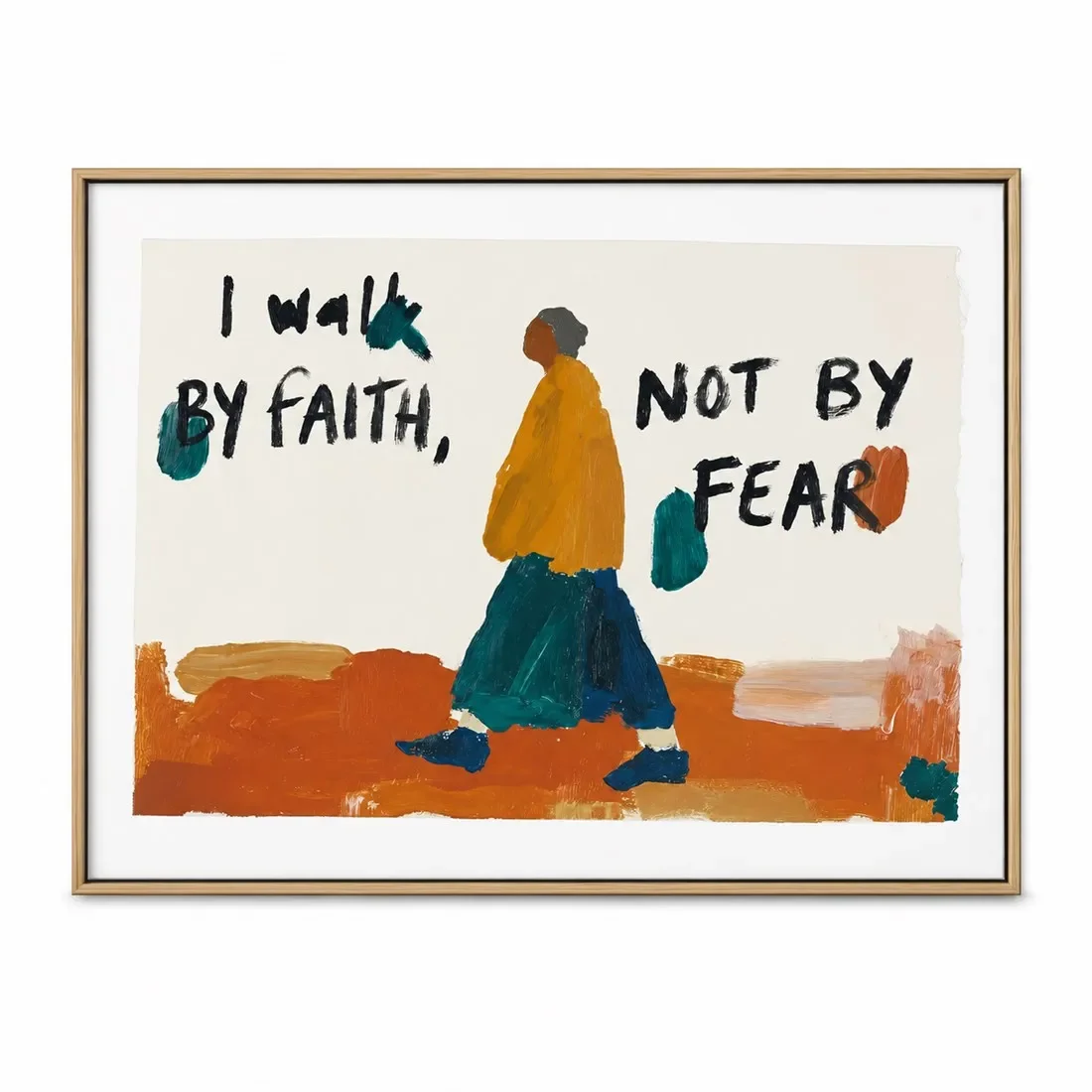 1pc frameless Canvas Painting Walk By Faith Art Print,Canvas Wall Print,High‑Grade Home Decoration Artwork for Bedroom,Living Ro