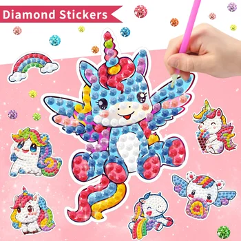 สติกเกอร์โมเสกเพชร-ของขวัญน่ารักทำมือ DIY-ภาพวาดสติกเกอร์เพชรคริสตัล-ของเล่นสติกเกอร์รูปการ์ตูนสำหรับเด็ก