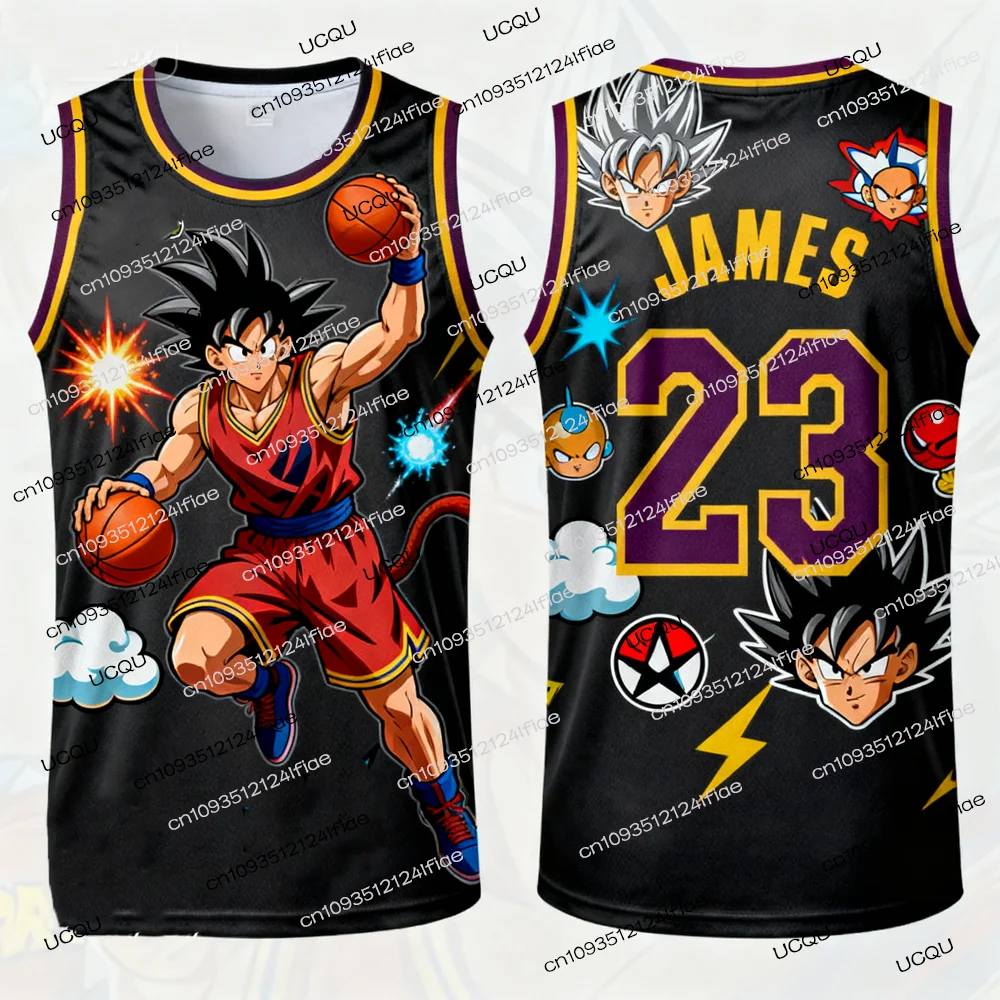 2025 جديد الأردن كرة السلة جيرسي لعبة دراغون بول Z طبعة خاصة كرة السلة للرجال جيرسي سترة الاطفال غوكو الكرتون سترة #5