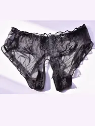 Transparent Panties With Butterfly Pattern Open Crotch Panties Low Rise Erotic Sexy Lingerie Underwear Intimate Clothes Women