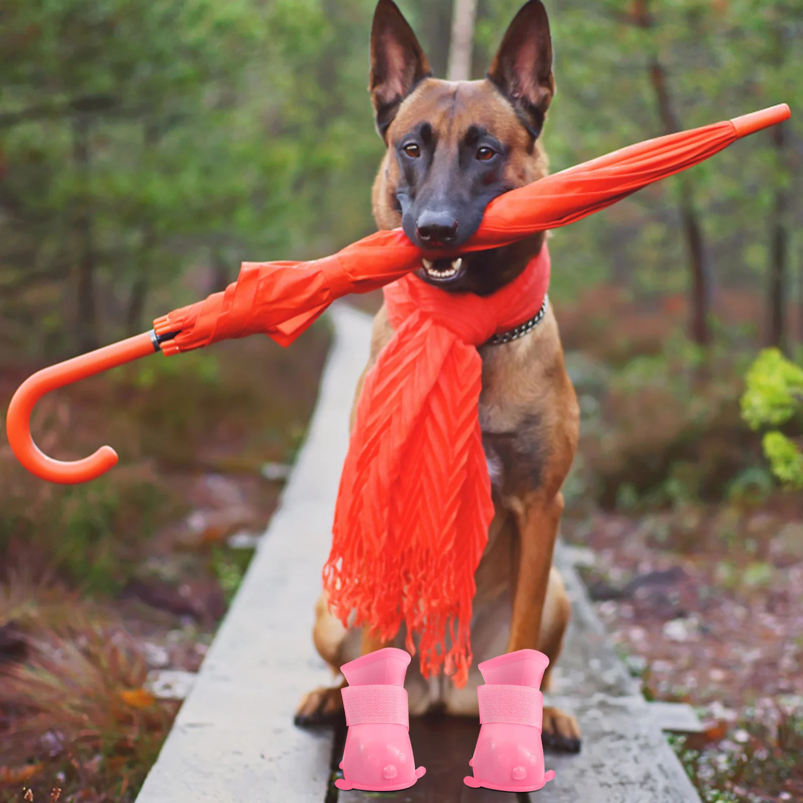 

1Set Dog Rain Boots Waterproof Foldable Tpr Adjustable Anti-Slip Puppy Shoes Outdoor Winter Booties Dog Rain Boots