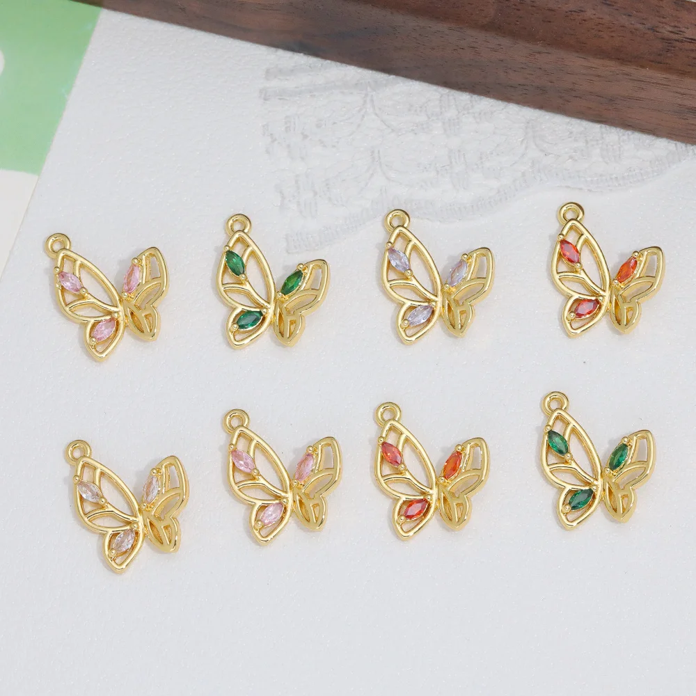 

Cordial Design 50Pcs 15*18MM Hand Made/DIY Pendant/Jewelry Accessories/Butterfly/Copper Charms/Genuine Gold Plating #194626