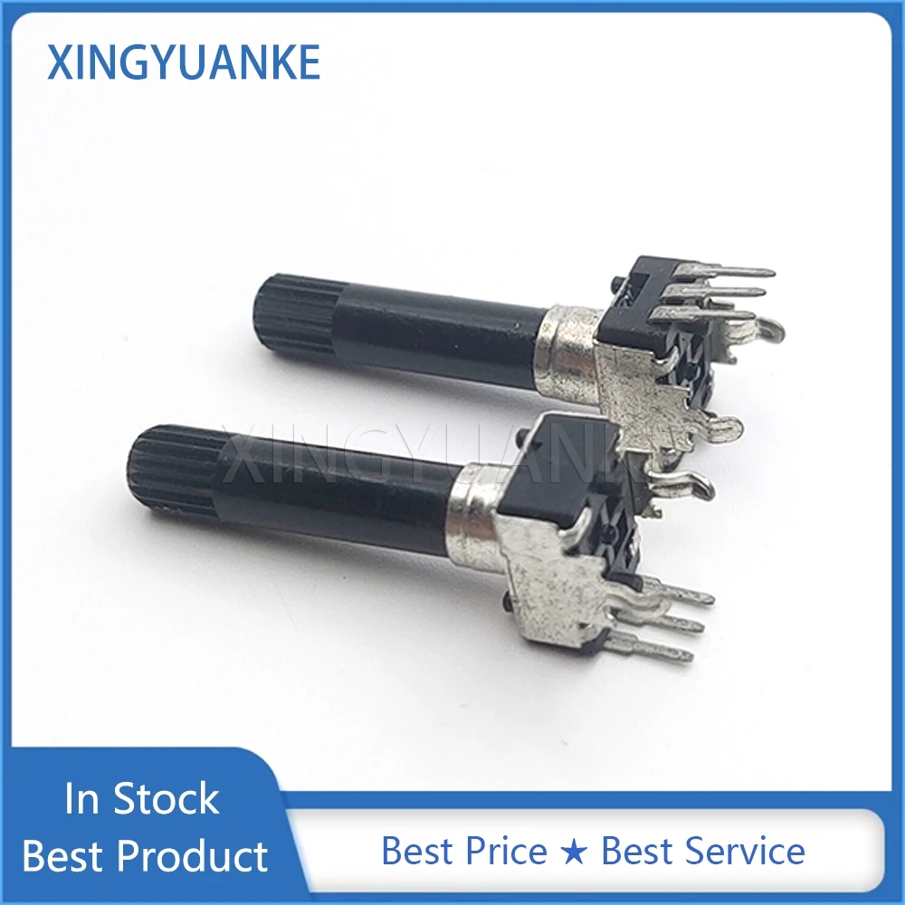 3PCS RV09 Type Single Vertical Potentiometer A20K A100K R0902N 0932 3Pins A203 A104 Adjustable Resistor Flower Shaft Length 28MM