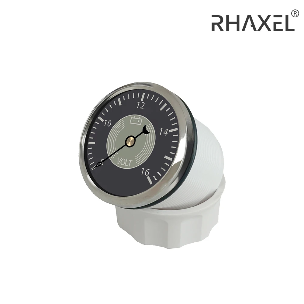 

RHAXEL 52mm Waterproof Voltmeter Meter 8-16V with Red and Yellow Backlight for Auto Truck Boat 12Volt