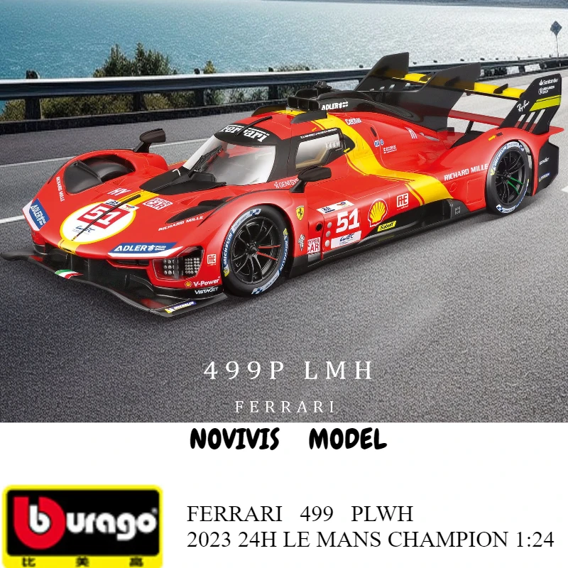 

Bburago 1:24 Ferrari 499P Le Mans Diecast Alloy Racing Car Model Collectible Display