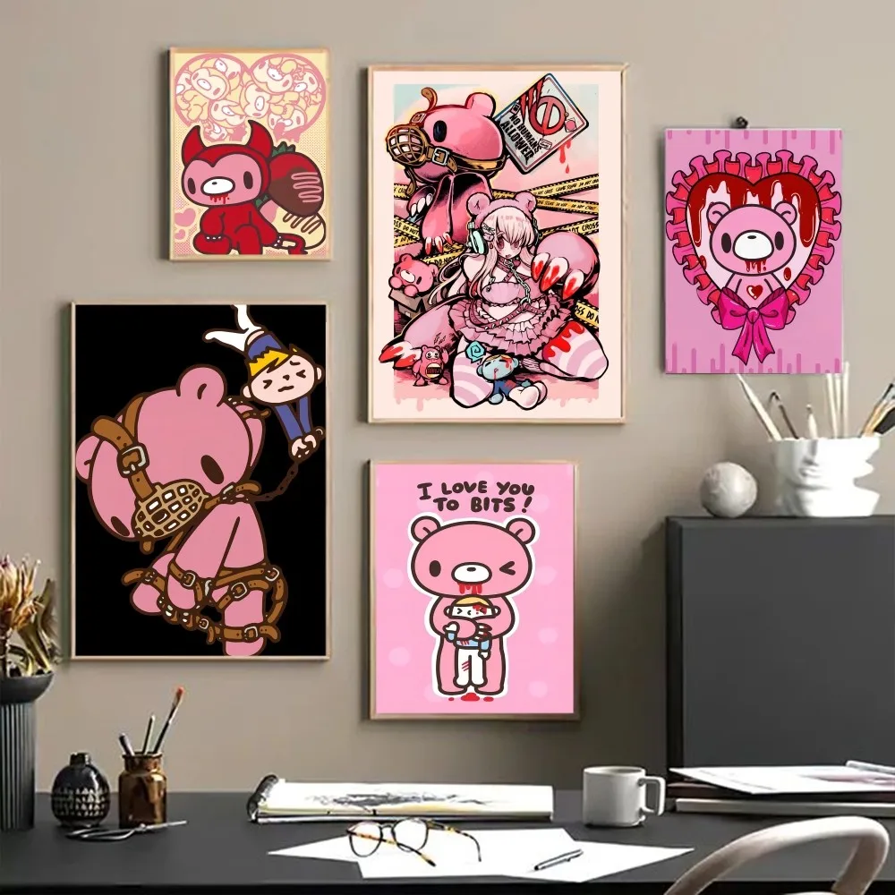 Cartoon G-gloomy Bear Self-adhesive Art Poster Whitepaper Sticker DIY Room Bar Cafe Wall Decor