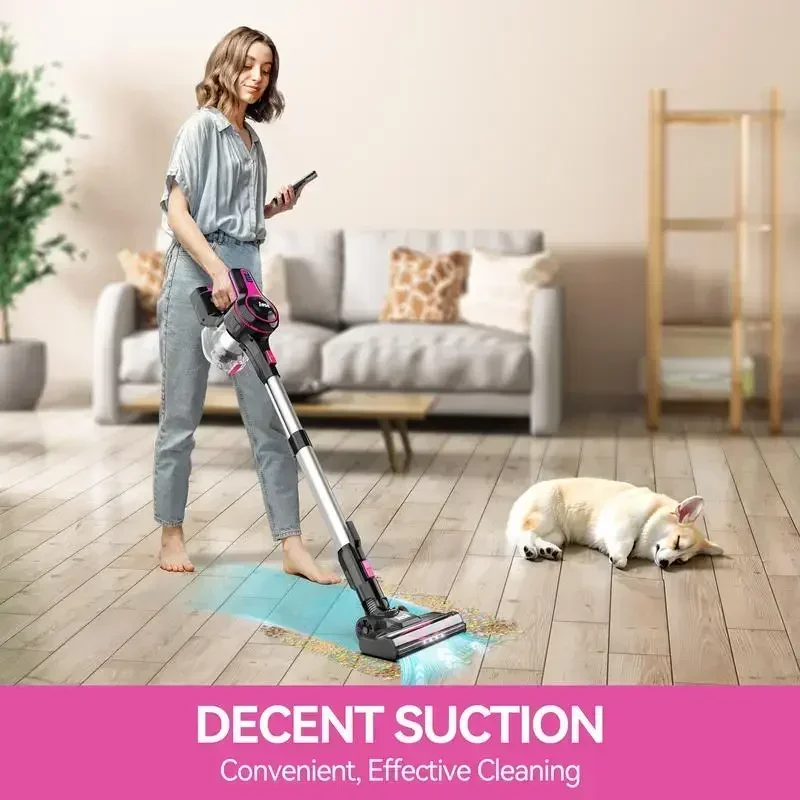 6-in-1 Cordless Stick Vacuum-N5T Decent Suction with 2 Cleaning Tools, 15-45 minutes Runtime For Hard Floors and Rugs