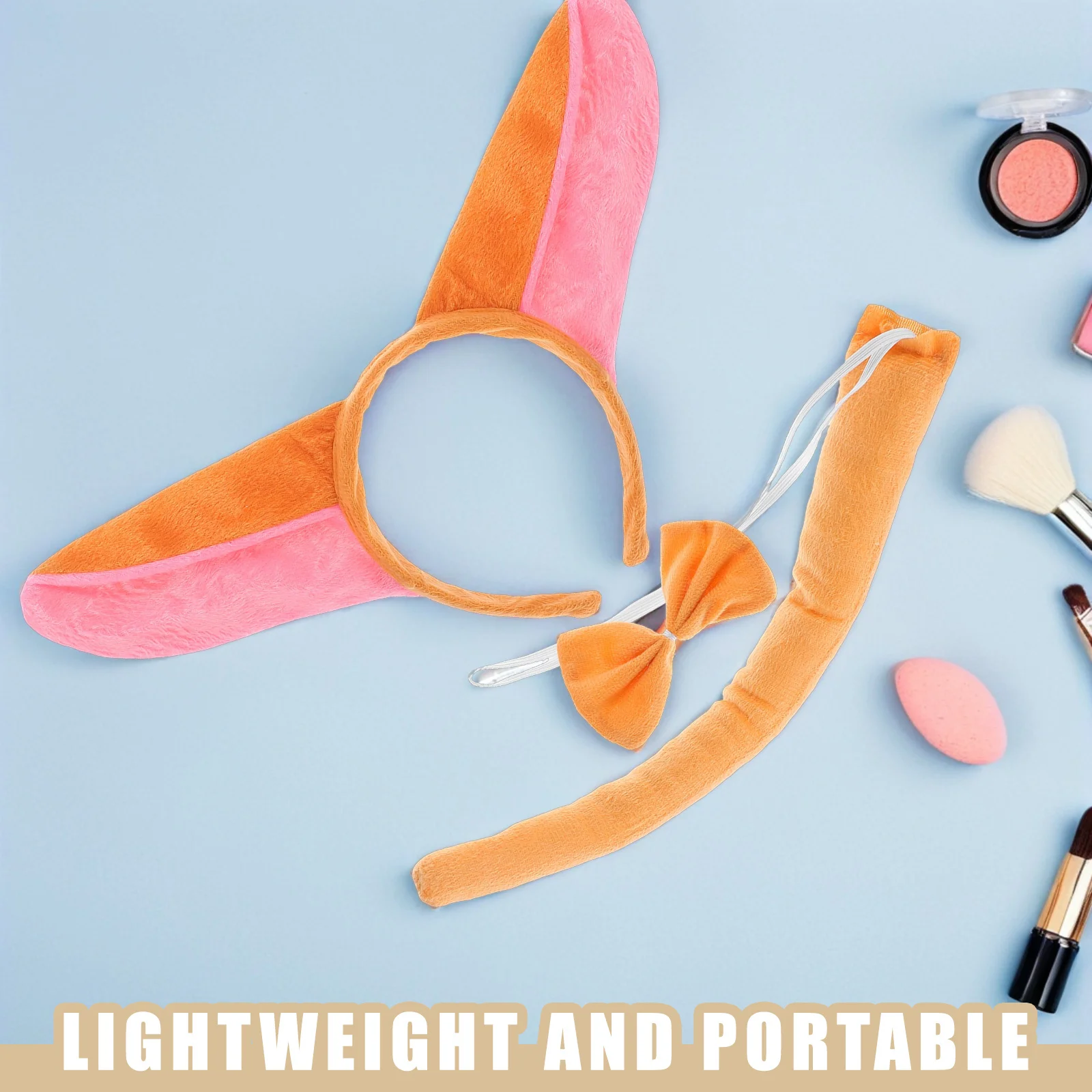 مجموعتان من عصابة رأس على شكل آذان حمار وذيل وربطة رأس للأطفال وإكسسوارات حيوانات ناعمة ومريحة للحفلات التنكرية وأعياد الميلاد والهالوين