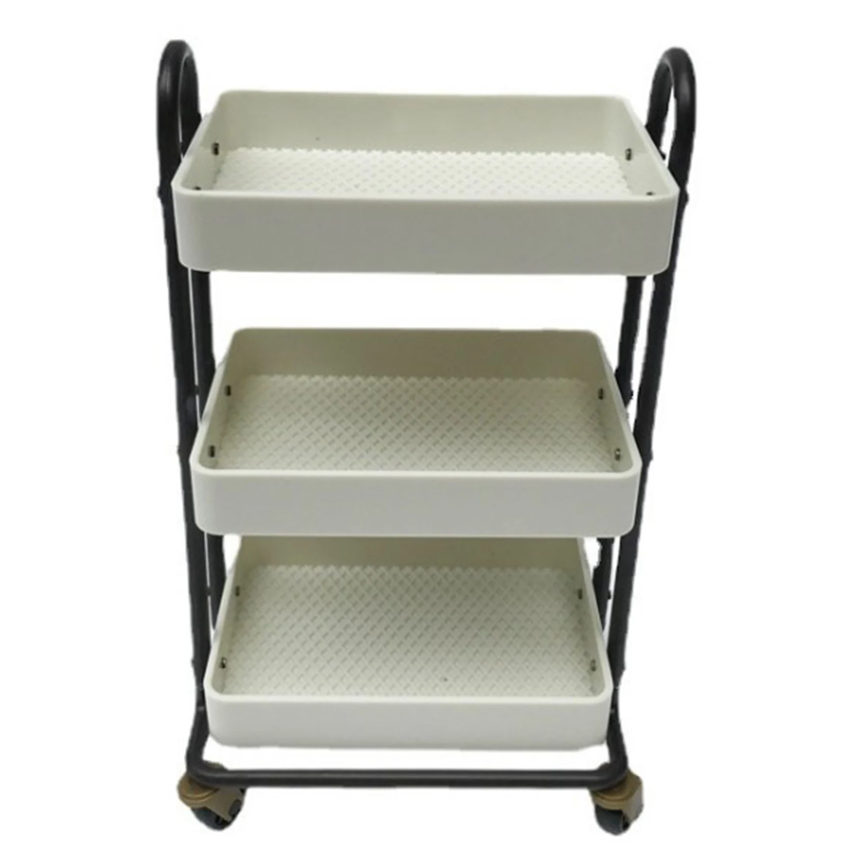 1/6 3 Tier Mini Simulation Trolley Storage Rack Doll House Kitchen Furniture with Wheels Doll House Accessories Blue