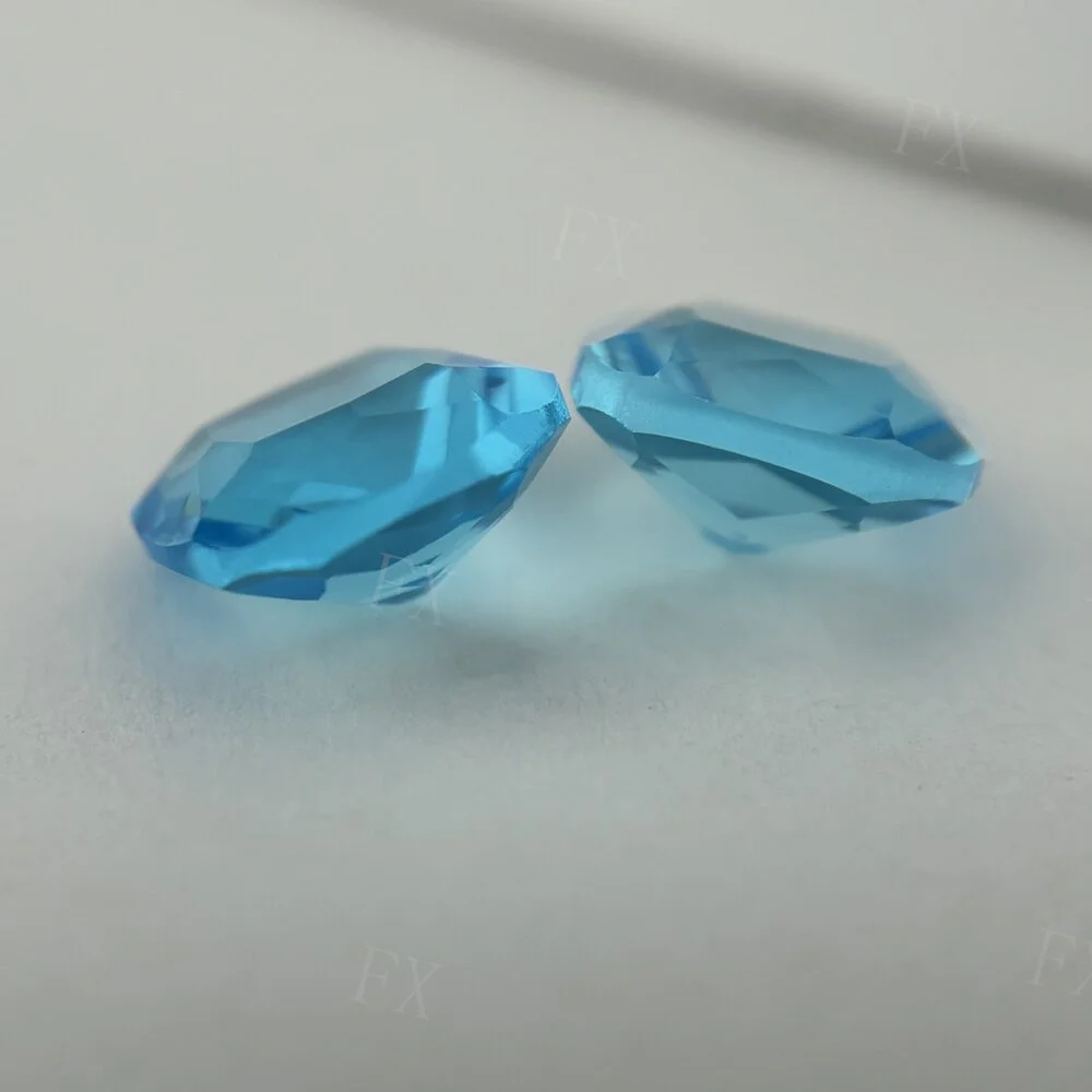 Cushion  Shape 3x3~10x10mm Loose Stone Light Aquamarine   Color Glass Synthetic Gems For Jewelry DIY Stone