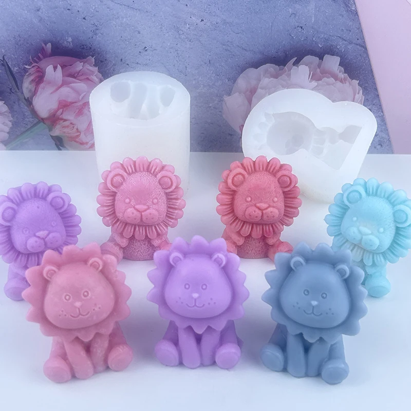 3D Cartoon Lion Silicone Mold - DIY Scented Candles, Homemade Plaster Dolls, Diffuser Stones, and Table Decoration