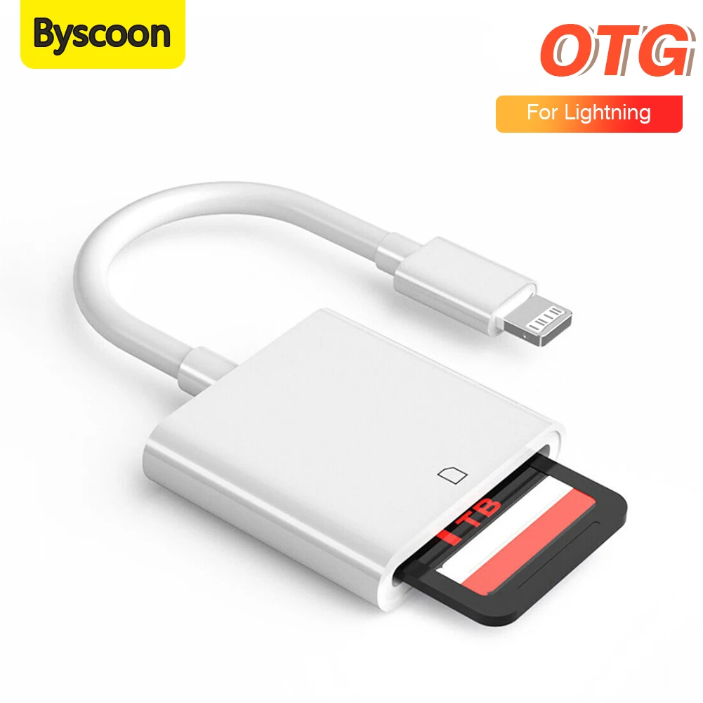 For iPhone Card Reader Memory Card Adapter for iphone 14 13 12 11 Pro Max 8Pin To SD Camera Card Reader Data Converter OTG Cable