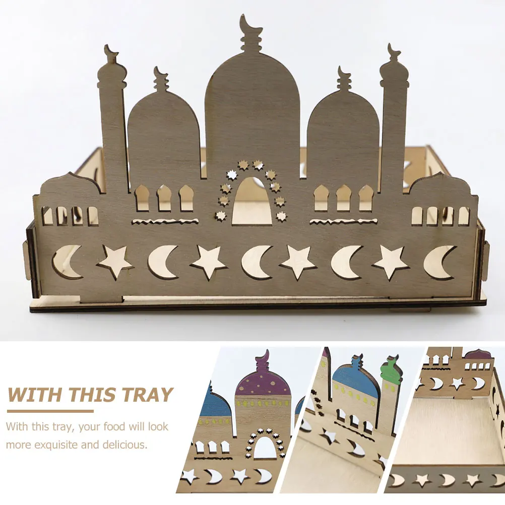 

Dessert Tray Ramadan Eid Party Serving Mubarak Trays Decorations Food Wood for Hotel and Restaurant