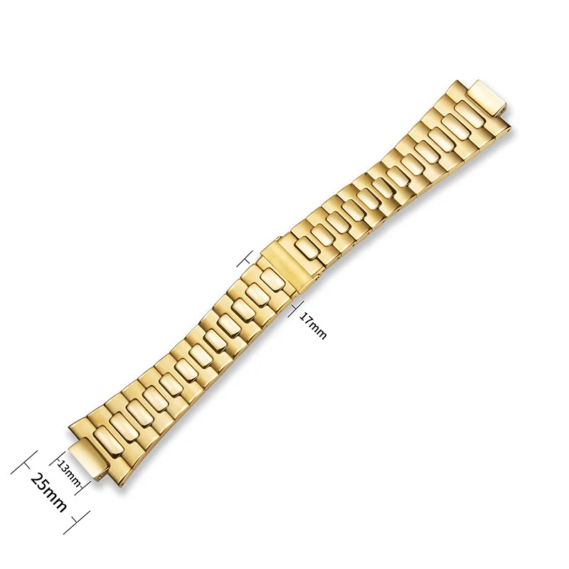 25*13mm Stainless Steel Watch Strap Bracelet Metal With Folding Clasp For Patek Philippe Nautilus 5711 5726 Series Watchband