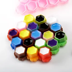 50pcs/pack Disposable Plastic Microblading Honeycomb Tattoo Ink Cups Hive Shape Ink Caps Tattoo Accessories Tool
