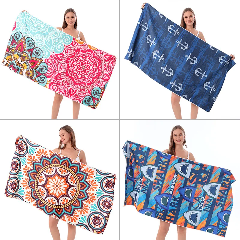 Quick-drying Microfiber Bath Towel Beach Resort Swimming Beach Towel single-sided Sweat Absorption  Sun  Beach Towel