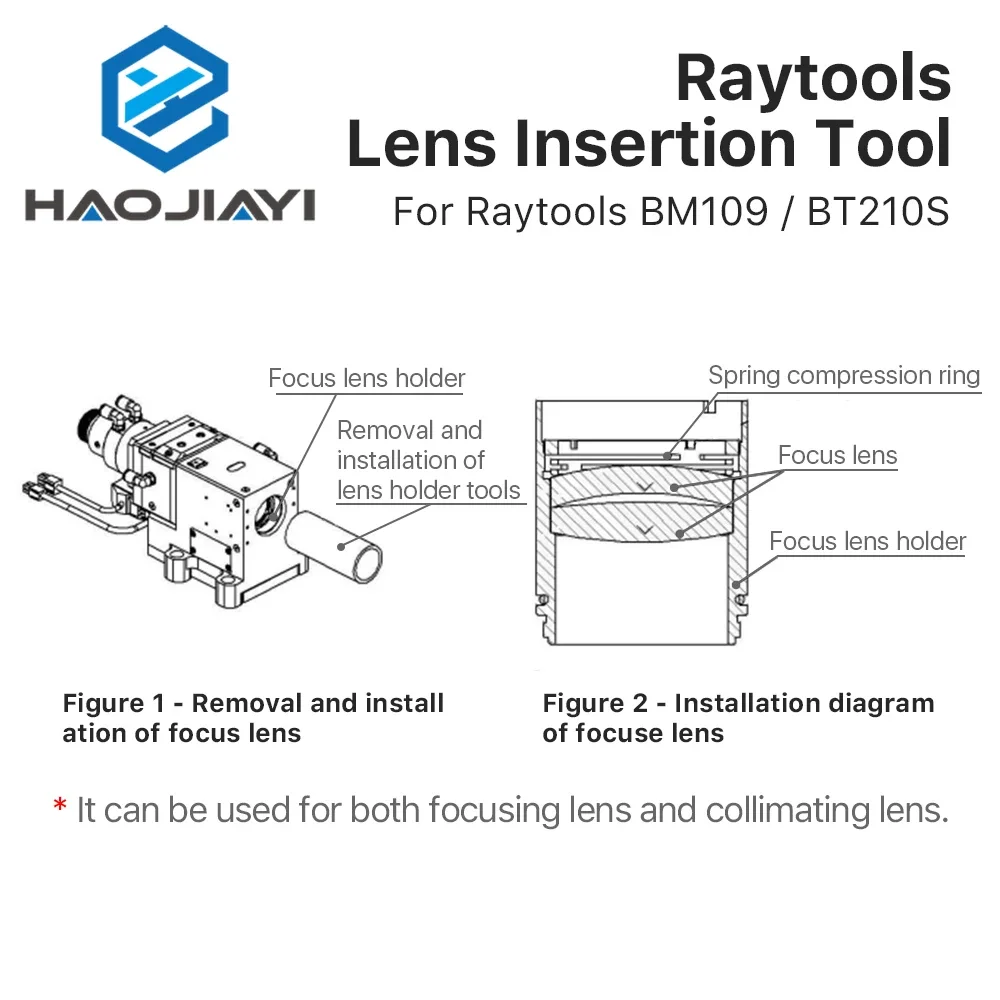 Focusing Lens Insertion Tool D28 for Collimating Focusing Lens on Raytools BT210S/BM109 Fiber Laser Cutting Head