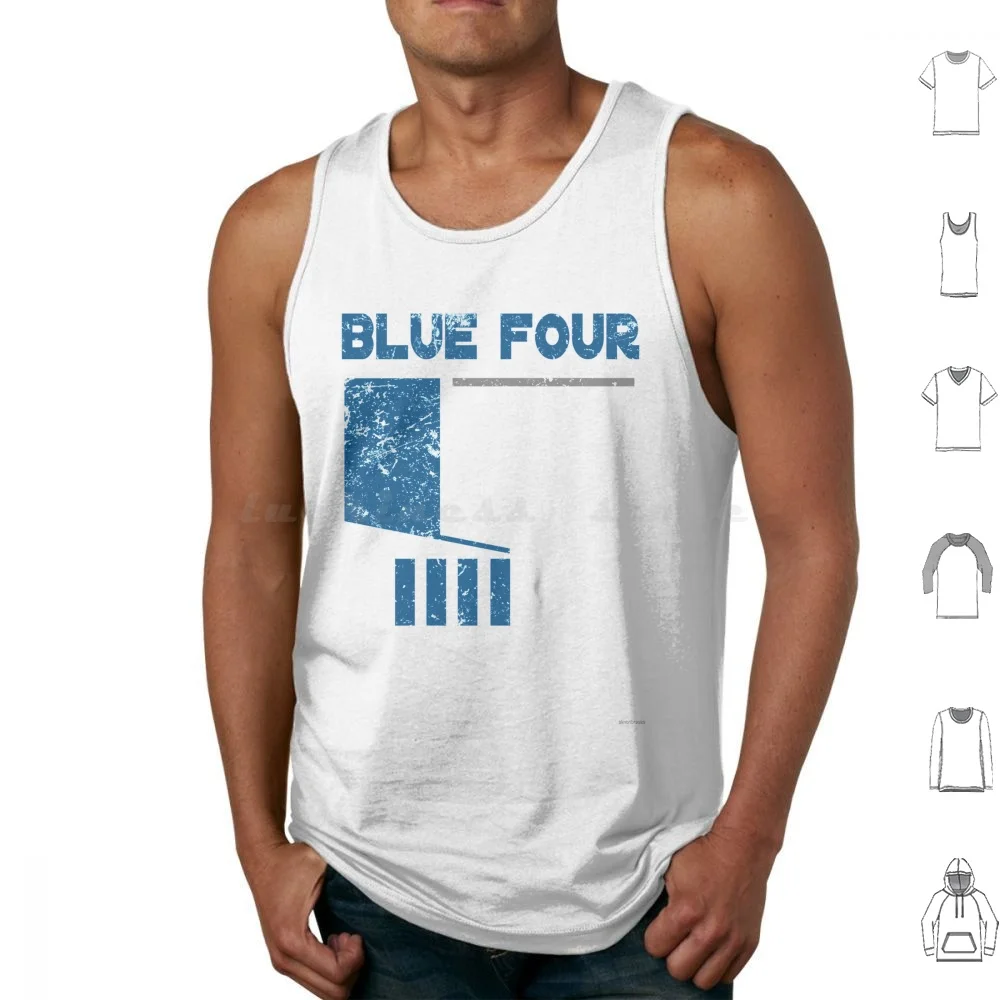 Blue 4 Tank Tops Print Cotton Tvshow Tv Show Tv Movie Film Retro Classic Geeky Cinema Cartoon Toon Cult Cult Movie Cult Tv