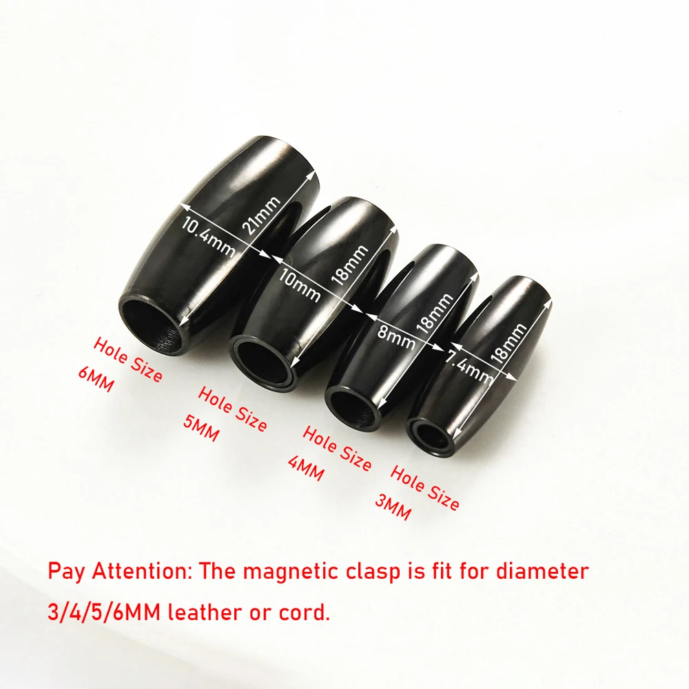 10Pcs Olive Shape Stainless Steel Magnetic Clasps Oval Bullet End Connector For Round Leather Cord Bracelet DIY Jewelry Making