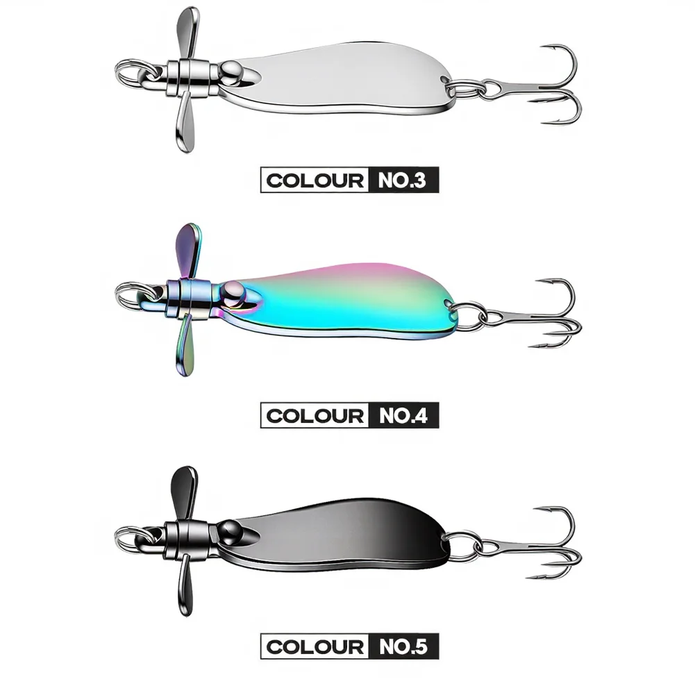 

Propeller Spoon Lure for Freshwater and Saltwater Fishing 5pcs Zinc Alloy Bait with Strong Turbulence and Flash Effect