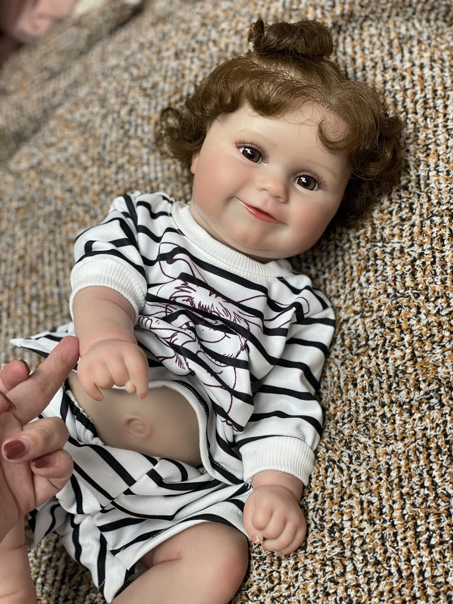 

18-20Inch Waterproof Maddie Bebe Reborn Girl With 3D Painted Skin Full Body Vinyl Lifelike Real Reborn Dolls