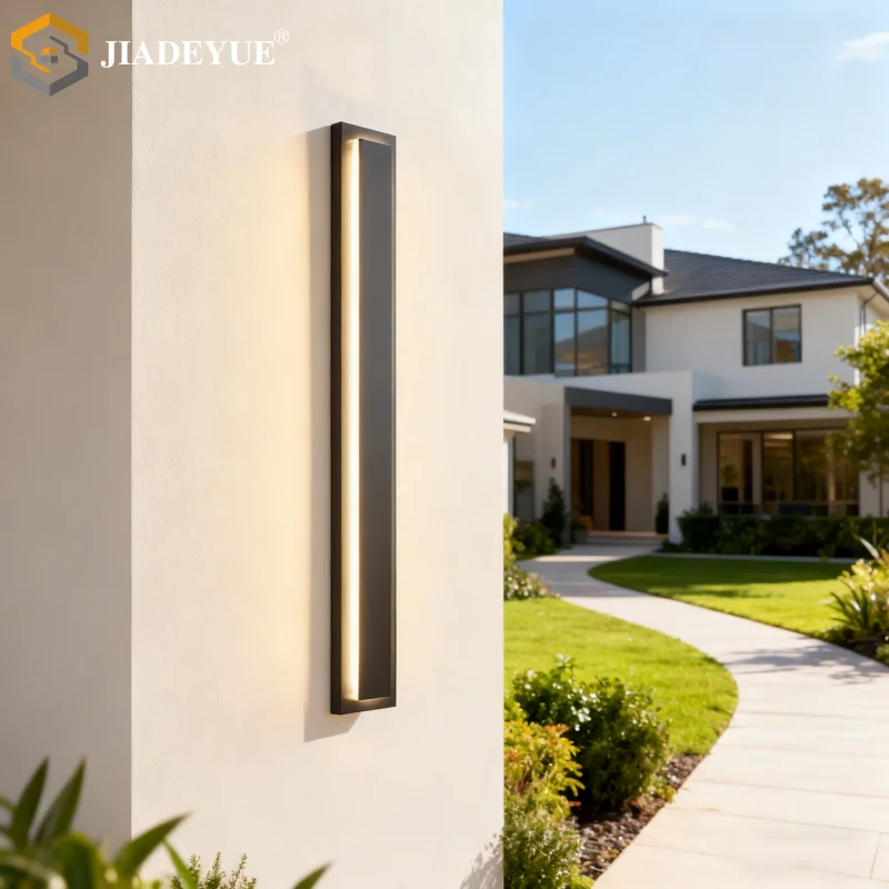 

Modern outdoor long wall lamp, black LED outdoor lighting fixture, balcony garden porch courtyard lamp, decorative light