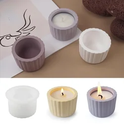 Candela tazza stampo in Silicone barattoli a righe fai da te bottiglie scatole portaoggetti gesso cemento resina epossidica vasi da fiori stampo decorazioni per la casa