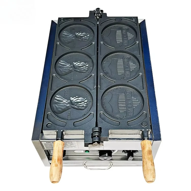 

Stainless Steel Surface Customized Coin Shaped Waffle Maker 3 in 1