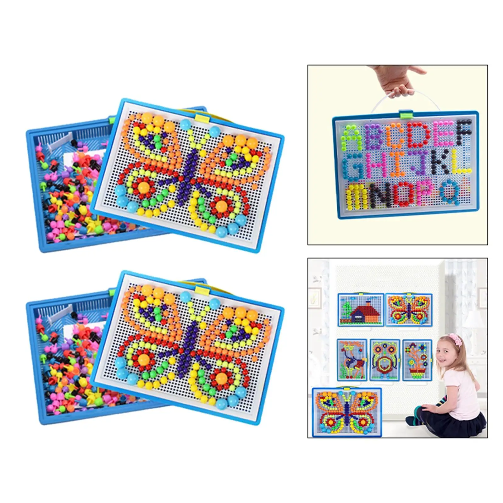 Mosaico Pegboard Toy Shape Pattern Blocks Fine Motor Skill per ragazzi e ragazze