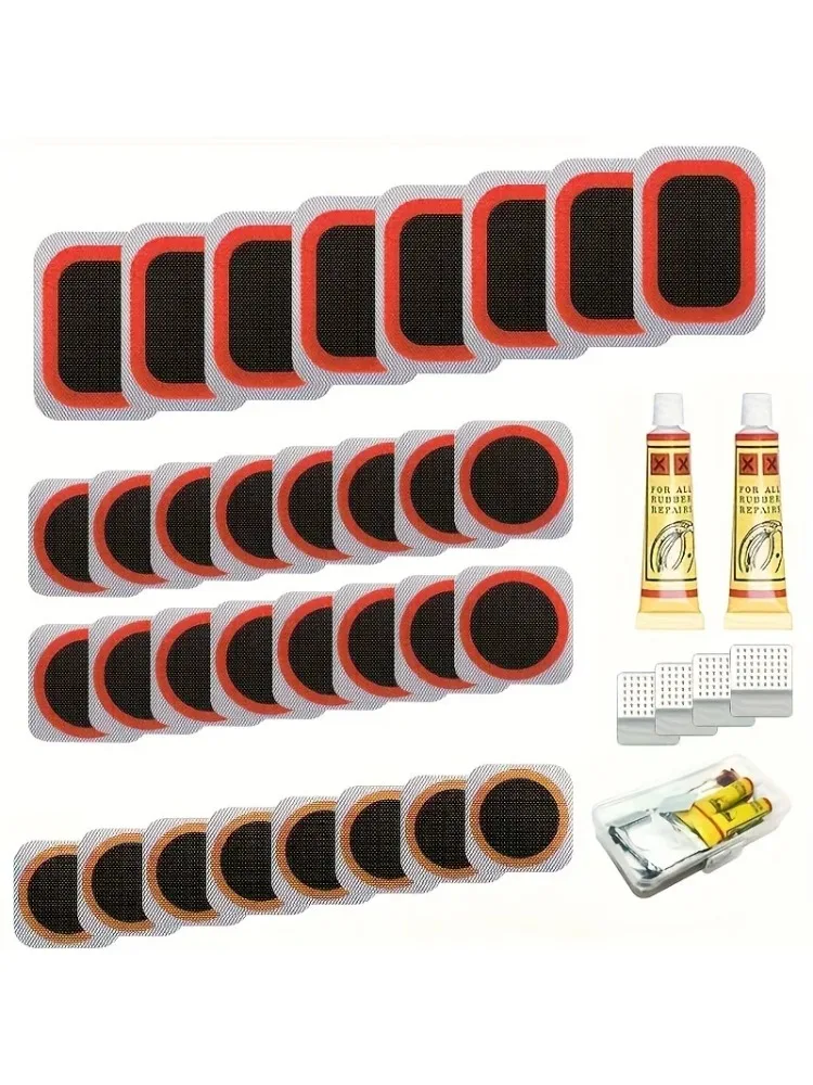 AliExpress Bike Repair Kit with Vulcanizing Patches & Tools - Professional Bicycle Tube Puncture Set for Road/Mountain Emergency Fix