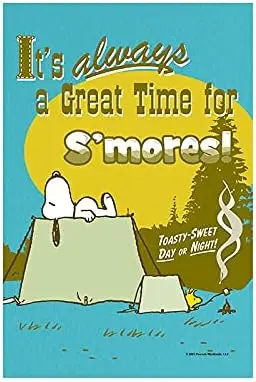 Flagology.com، الفول السوداني ® ، الفول السوداني ® وقت رائع لـ S'mores Snoopy - علم الحديقة 12.5 بوصة × 18 بوصة، مرخص رسميًا P ZLL #1