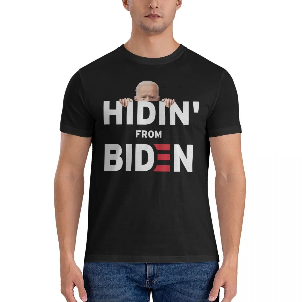 Men's T-Shirts Hidin From Anti 2020 Vintage Cotton Tees Short Sleeve Joe Biden T Shirt Crewneck Tops 6XL