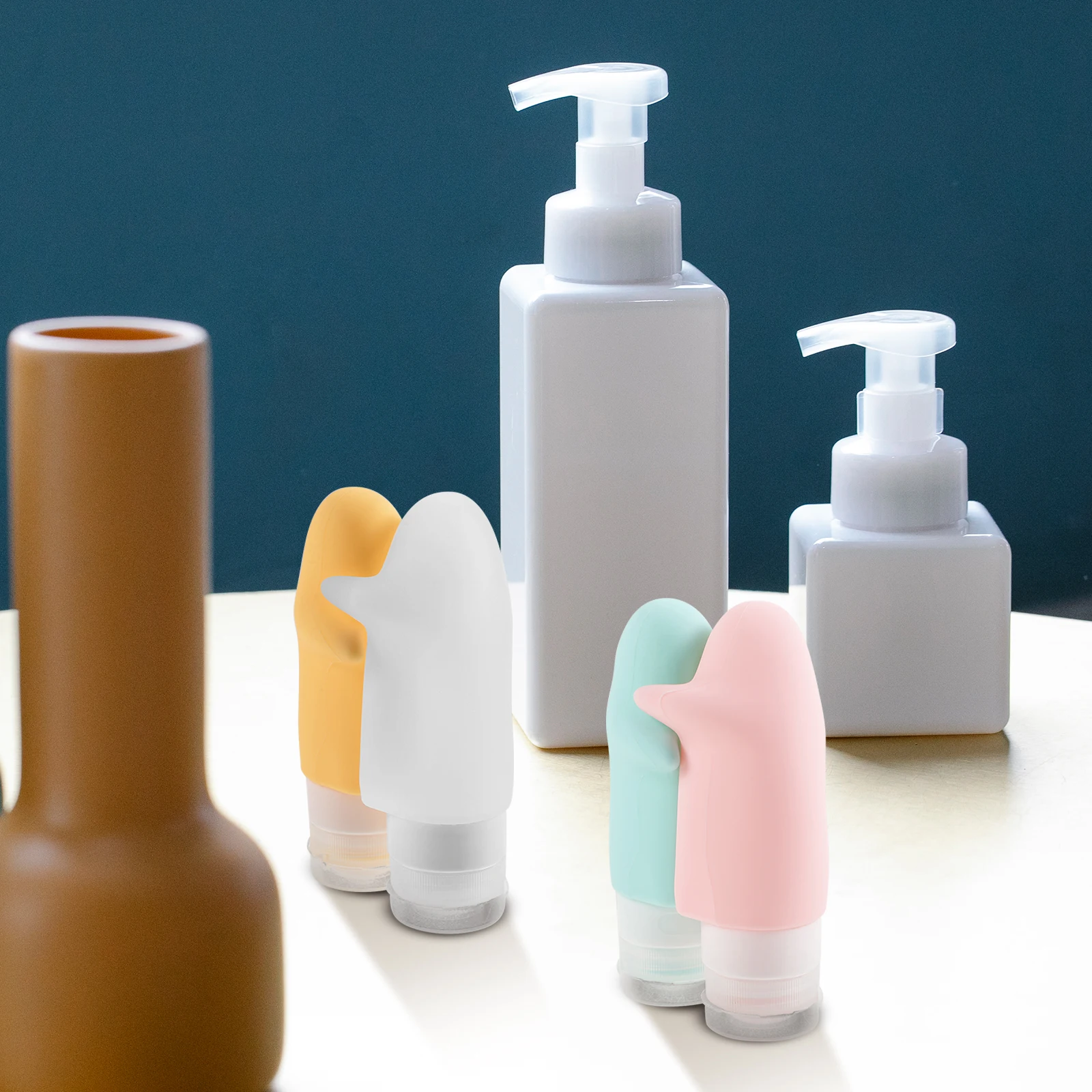 

4Pcs Travel Toiletry Bottles Refillable Squeeze Portable Lotion Containers Travel Size Bottles for Shampoo Sunscreen