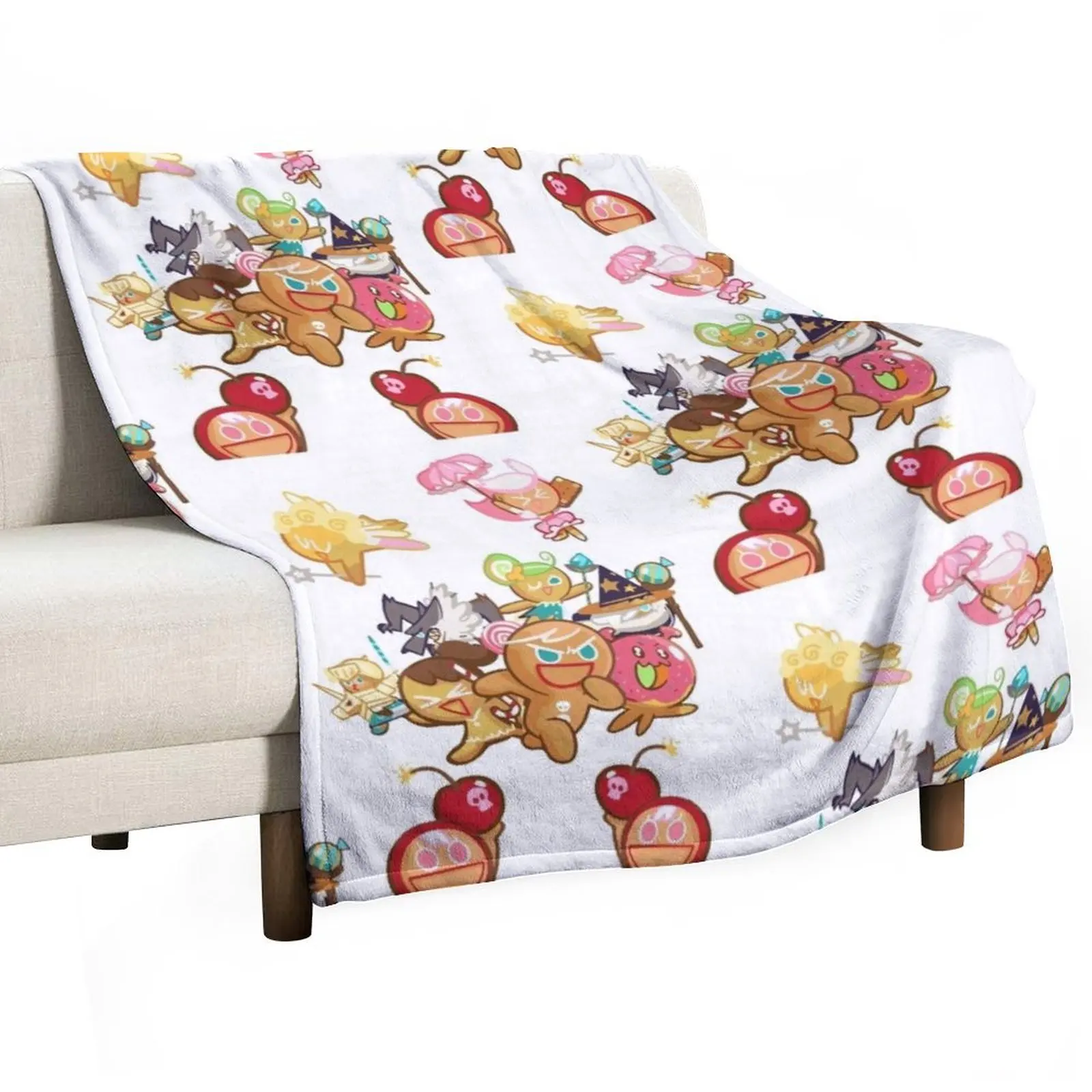 Cookie Run Kingdom Throw Blanket Shaggy Furry Soft Blanket for Bedroom Living Room