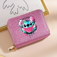 Disney Stitch Fashion Wallets for Women Anime High-end Bonnie Money Bag Female Portable Credit Card Holder Zipper Wallet Gifts