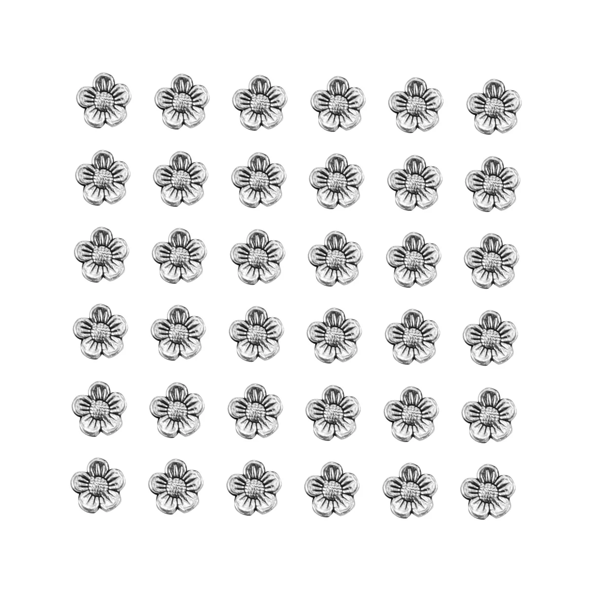 

100 шт. 8 мм винтажные тибетские серебряные подвески с подсолнухом, бусины-разделители из сплава для DIY ювелирных изделий, художественных ремесел, бусины-разделители из серебряного сплава