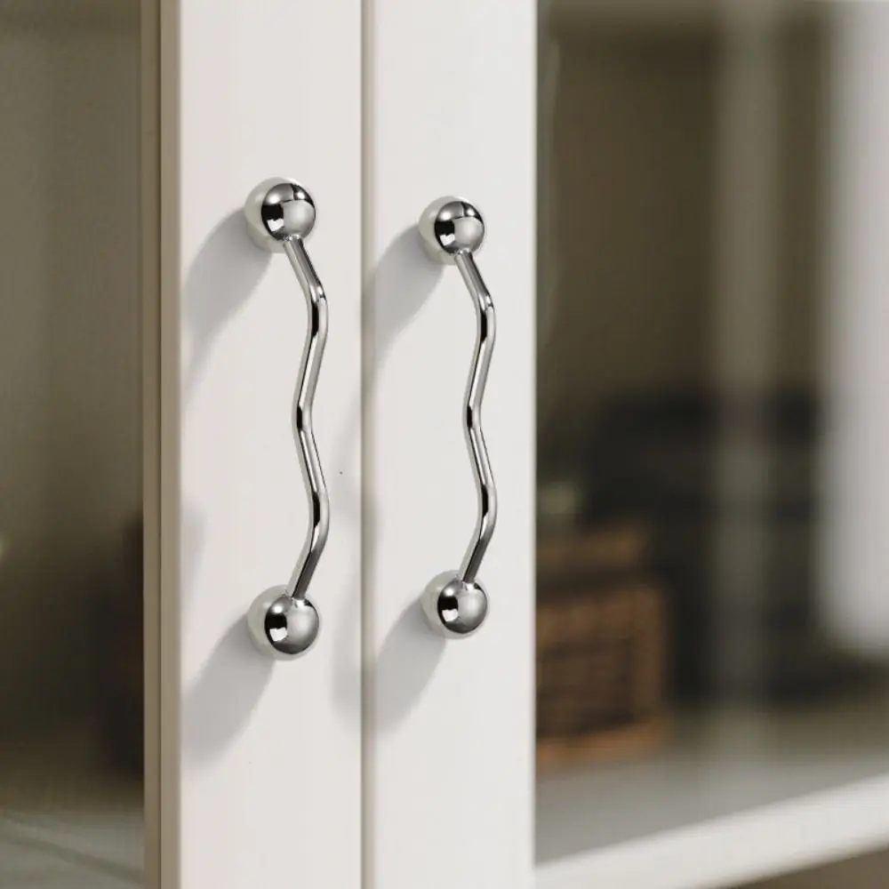 

Zinc Alloy French Cabinet Door Handle Comfortable Grip Light Luxury Solid Drawer Door Knobs Simple French Style