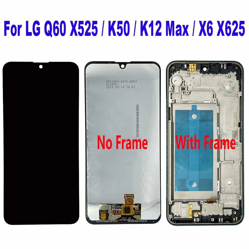 For LG Q60 X525 X520 K12 Max X525BAW X525HA X520BMW LCD Display Touch Screen Digitizer Assembly For LG K50 X625N X625